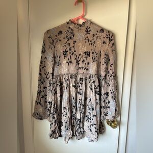 Free People Gray Floral Dress